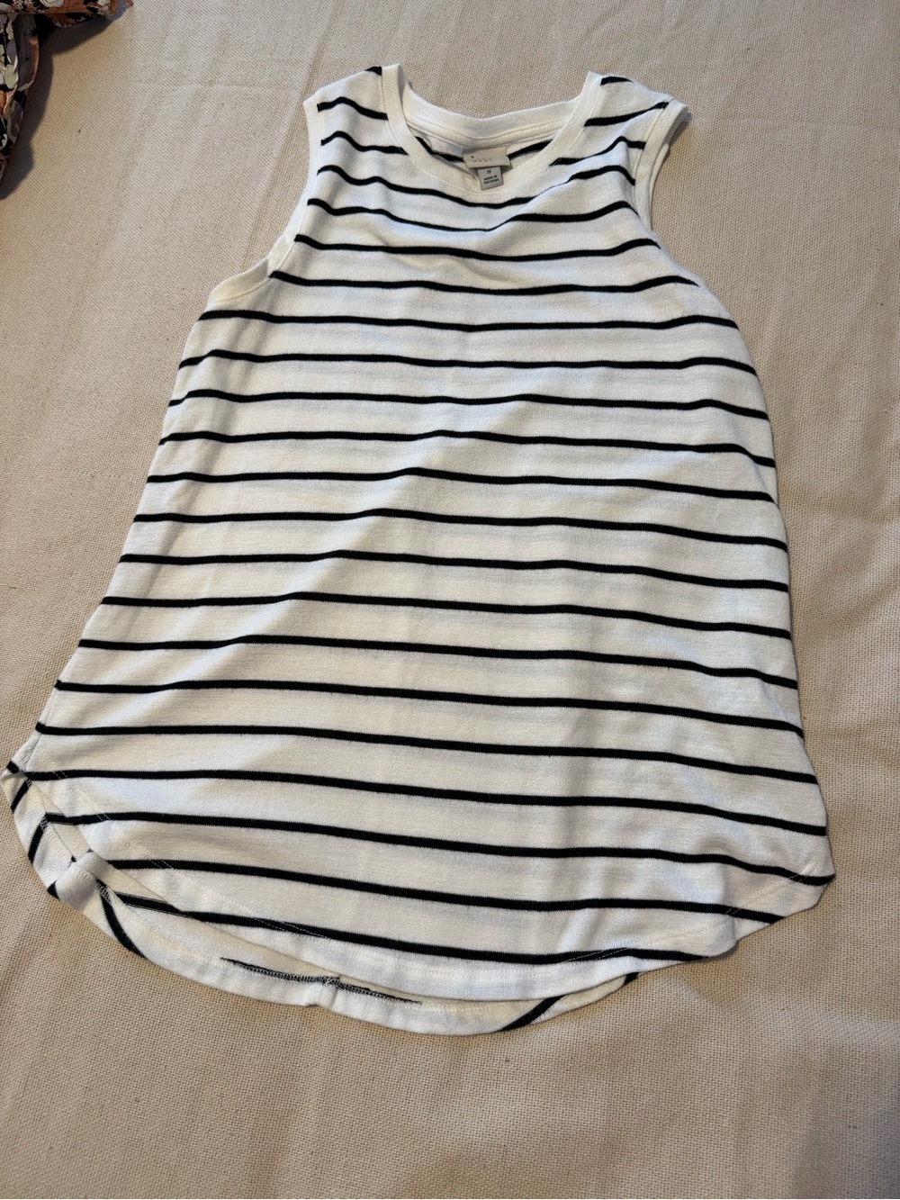 a new day Black & White Striped Tank Top